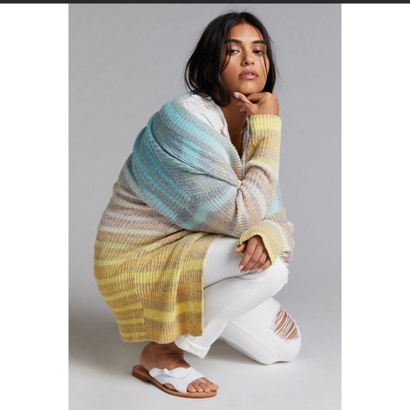 Anthropologie Pilcro Space-Dyed Cardigan Blue - Picture 2 of 8